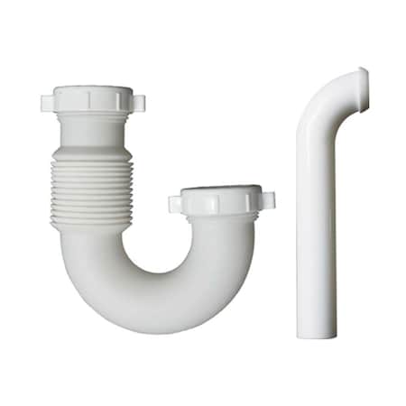 Thrifco Plumbing 1-1/2 Inch Flexible Accordian Design P-Trap with Nut & Washer 4401676